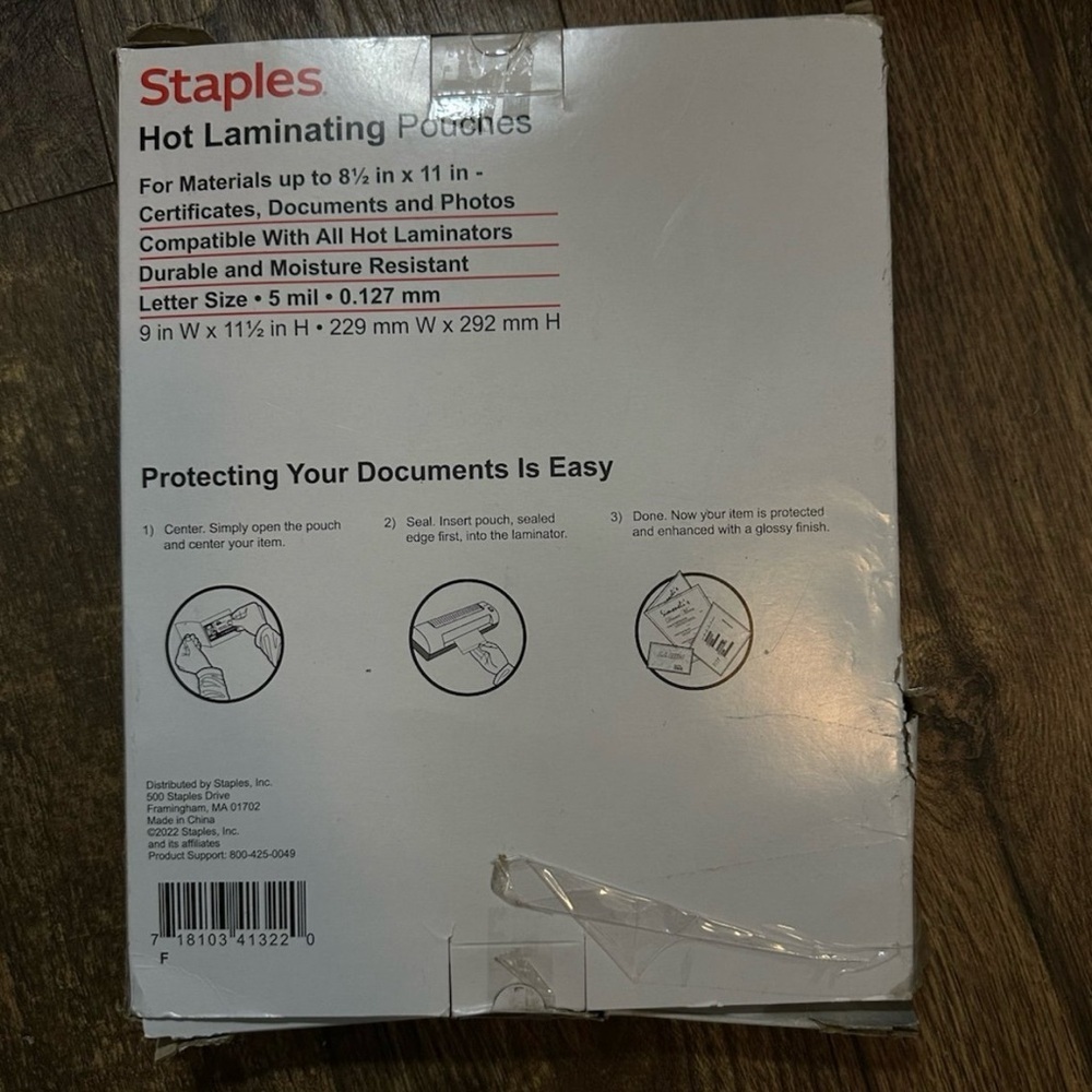 Office Staples hot laminating pouches - Picture 2 of 2